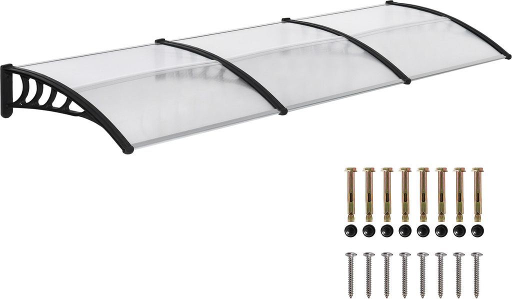 Outsunny Pultvordach Vordach für Haustür 303x96x27cm mit UV Produktbild 