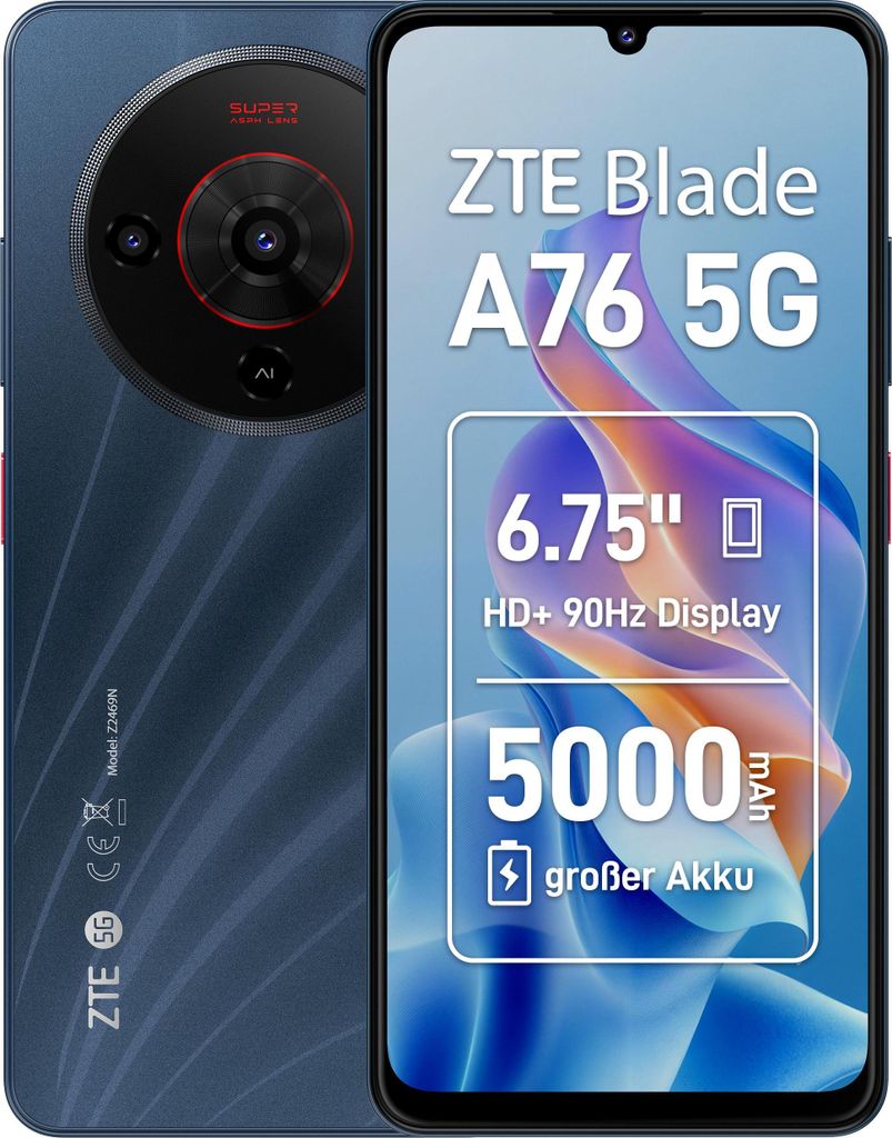 ZTE Blade A76 5G schwarz Produktbild 