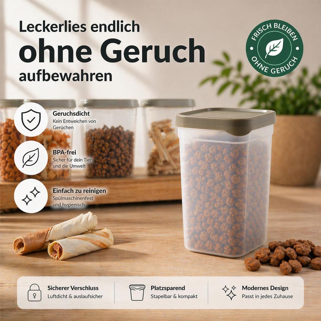 6x Vorratsdosen 1000ml stapelbar mit Deckel