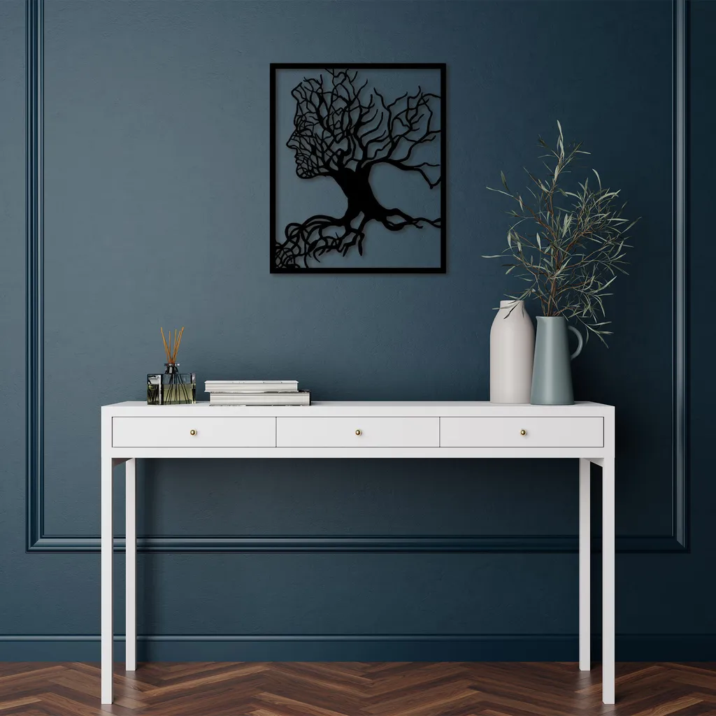 Decorazione Albero in Metallo Wallity Tree-SKL2328 Nero 50x58