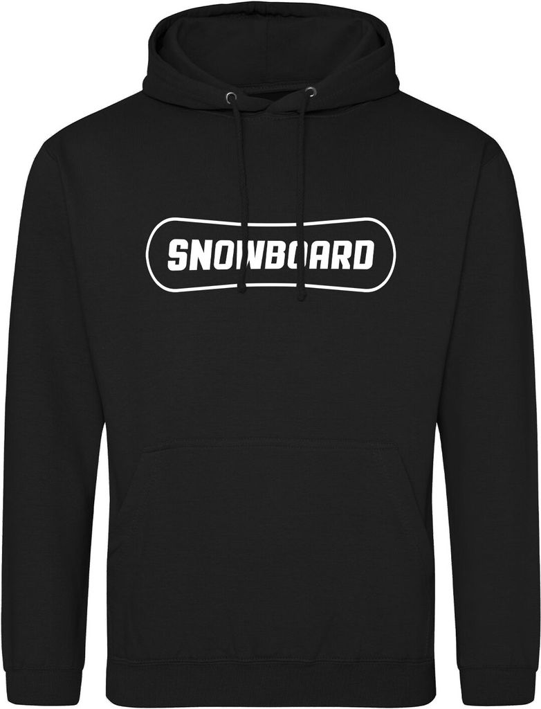 Huuraa Uni Hoodie Snowbord Schriftzug 3XL Deep Black Vegan Sweatshirt Geschenkidee
