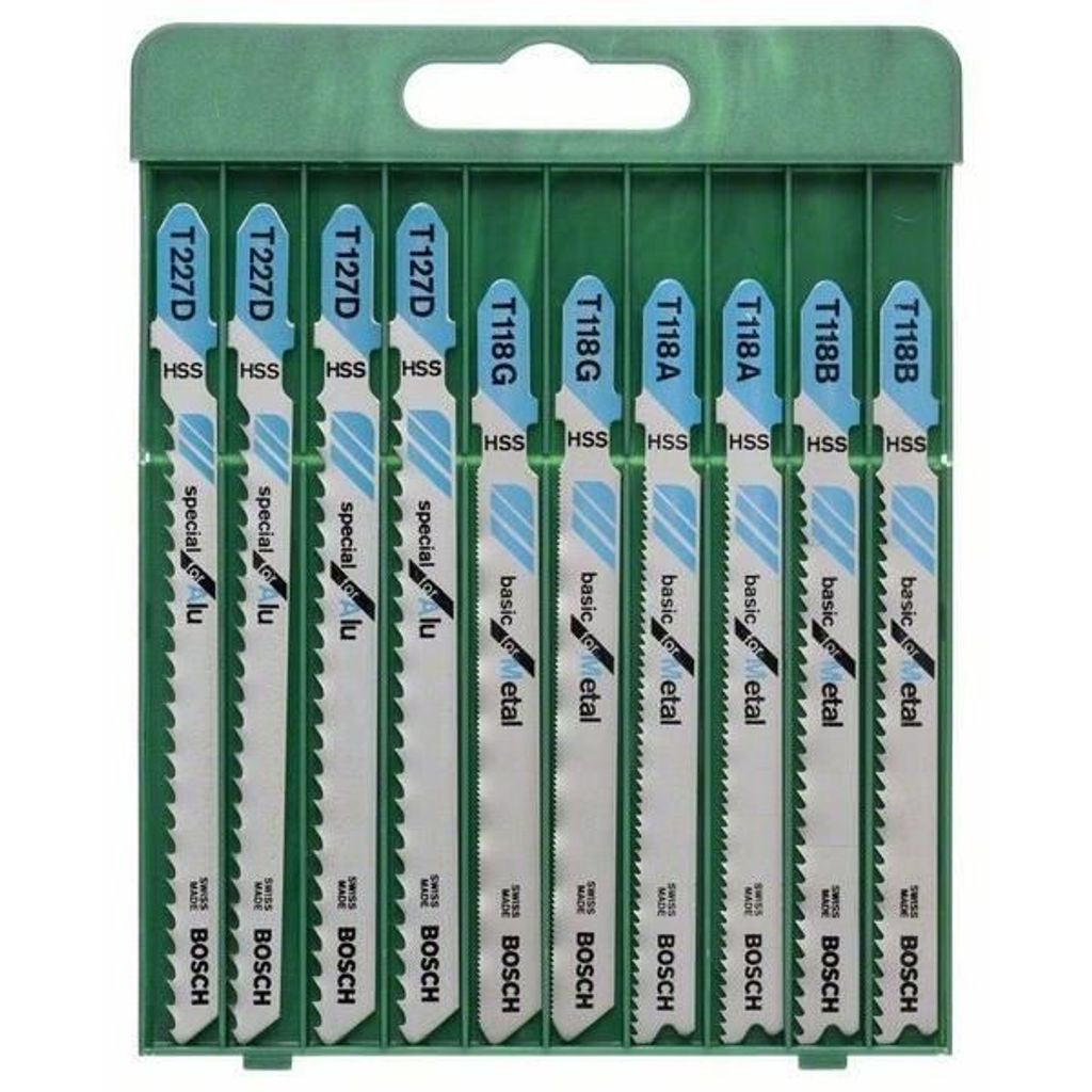 Bosch Stichsägeblatt-Set 10-tlg. für Metall (T-Schaft-Aufnahme, Metal, T 118 A / T 118 B / T 118 G / T 127 D / T 227 D)