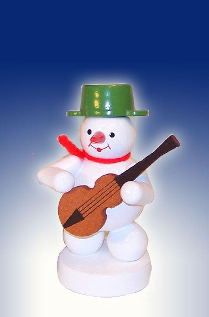 Schneemann Musikant mit Gitarre (8cm) von Zenker Volkskunst Produktbild 