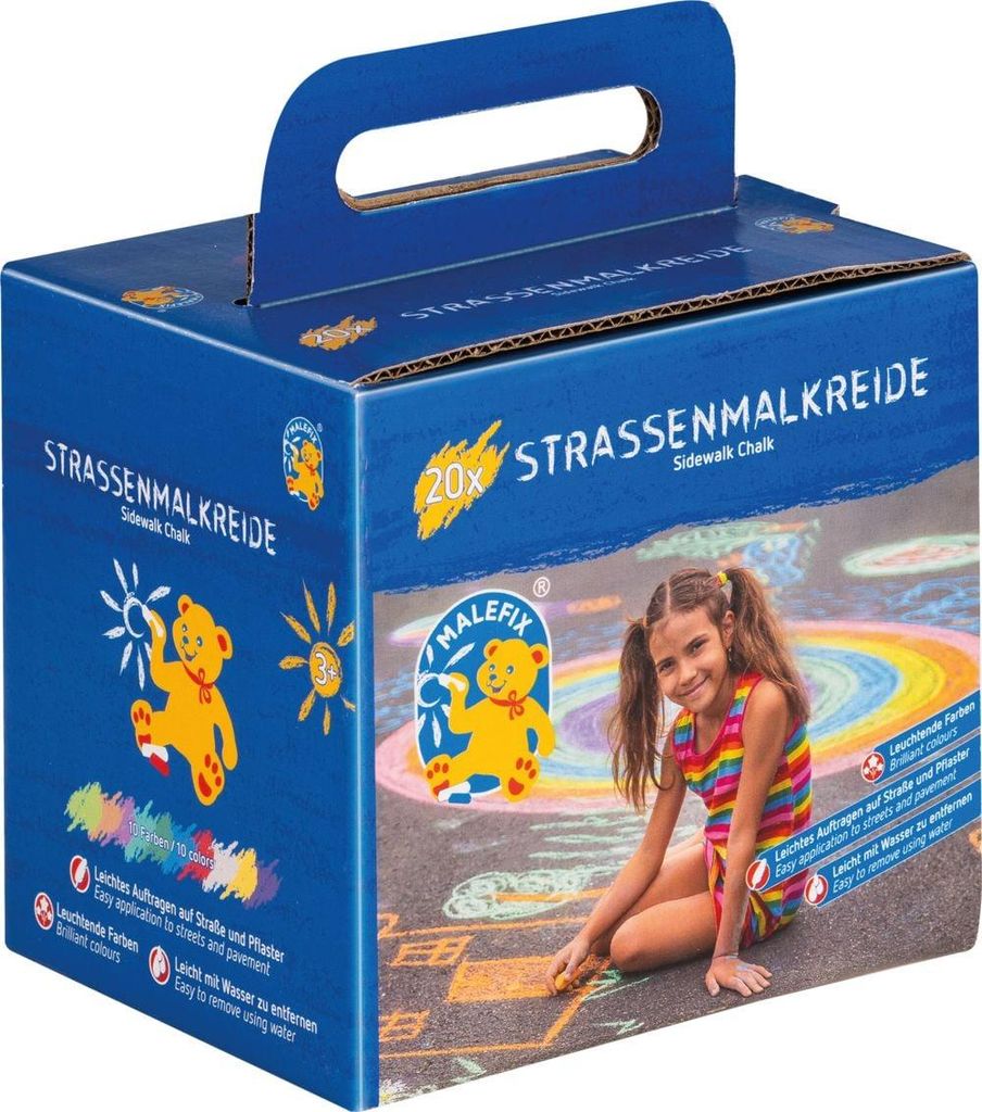 MALEFIX, lot de 20 craies de trottoir – Couleurs vives dans Image du produit 