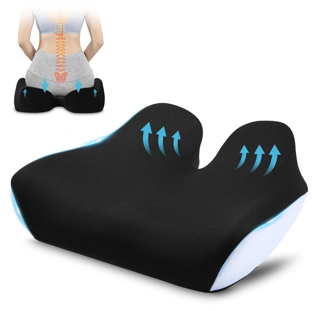 Sitzkissen aus Memory-Schaum, ergonomisches orthopädisches Sitzkissen mit Steißbeinentlastung, fördert die Durchblutung, komfortabel