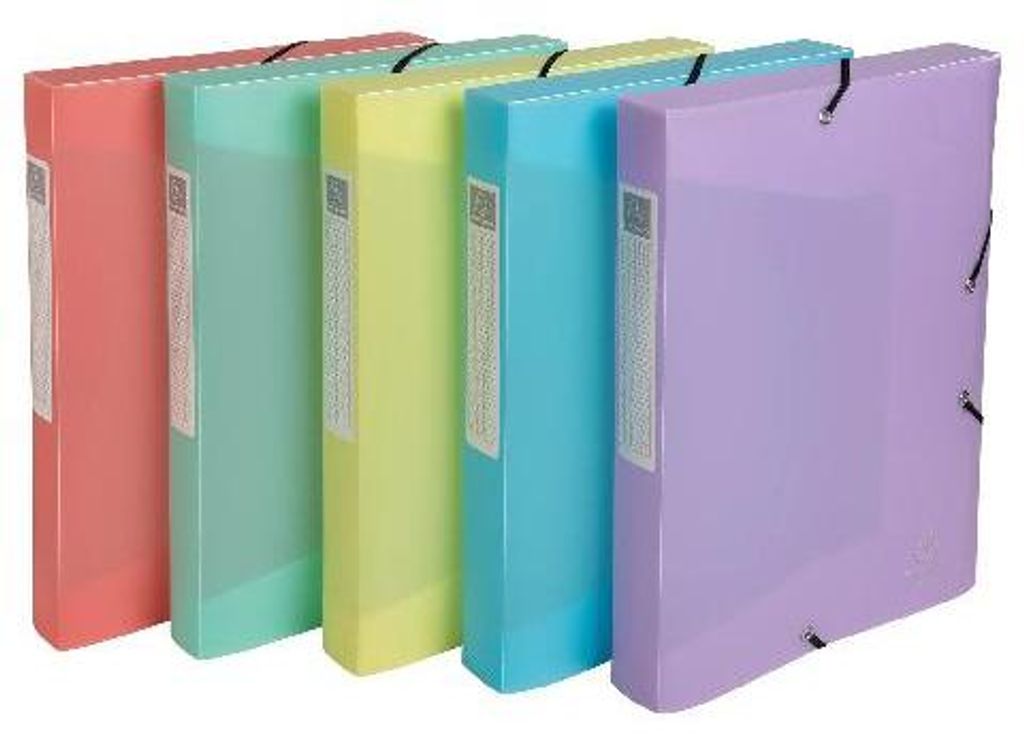 Exacompta 8x Archivbox Exabox A4 PP 700μ, Rücken 40mm, sortiert, 59270E