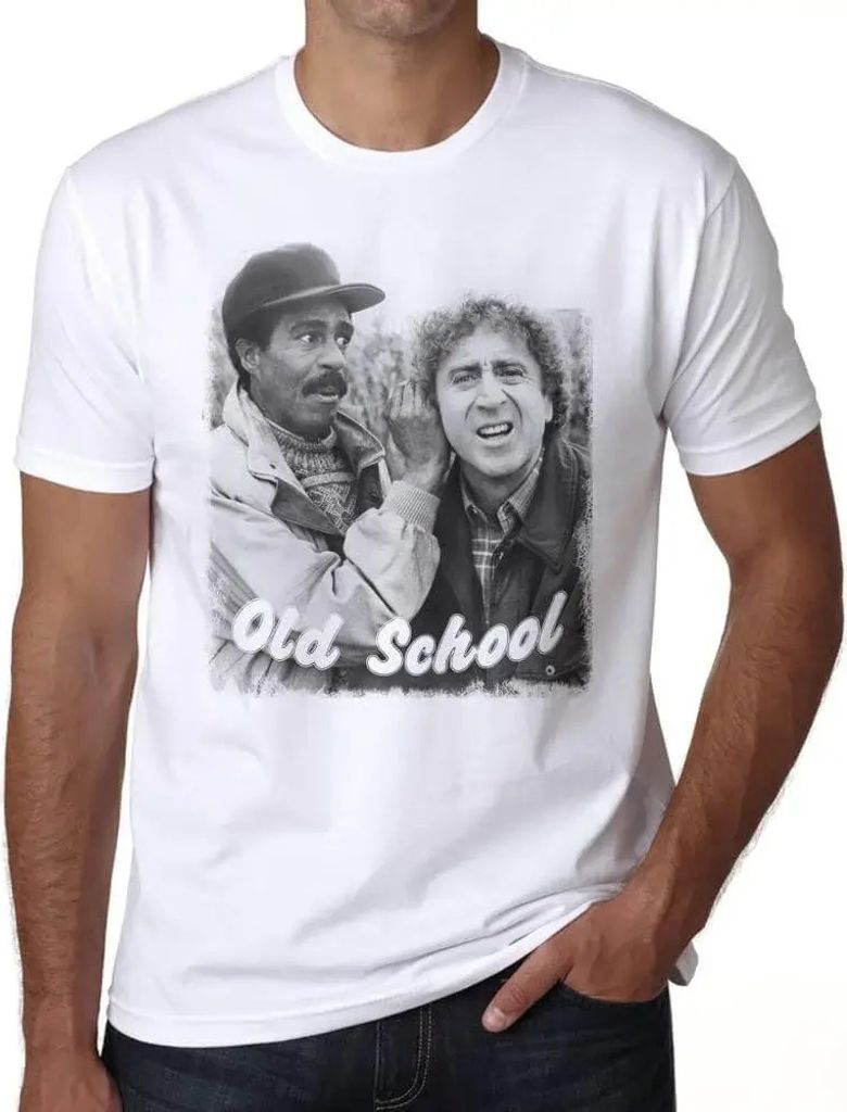 Herren Grafik T-Shirt Gene Wilder Old School Öko-Verantwortlich Vintage Jahrgang Kurzarm Lustige Druck Geburtstag Geschenk Mann