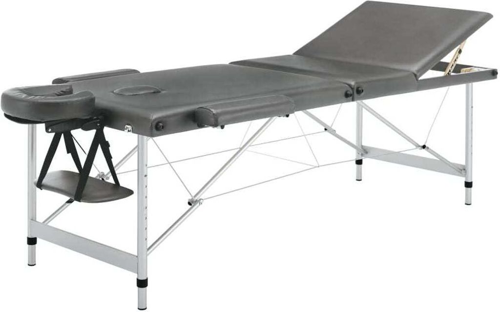 vidaXL Massagetisch mit 3 Zonen Aluminiumrahmen Anthrazit Produktbild 