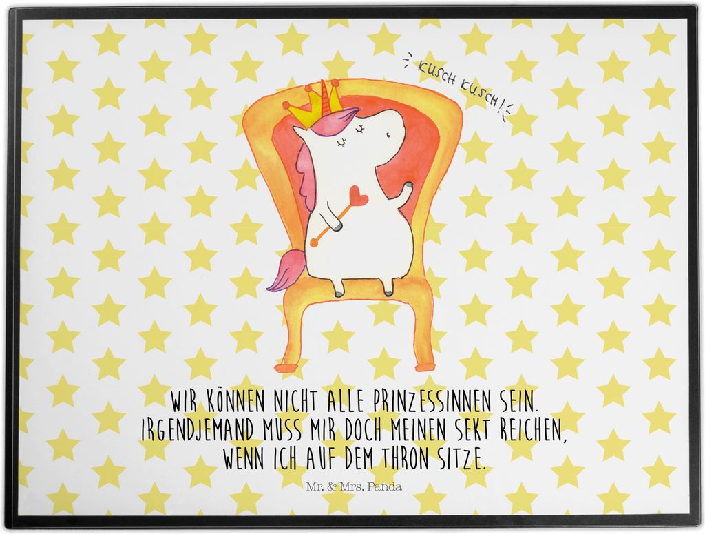 Mr. & Mrs. Panda schreibtischunterlage Einhorn Prinzessin - Weiß - Geschenk, schreibtischunterlagen, tischpad, Unterlage Schreibtisch, Unicorn, Ge...