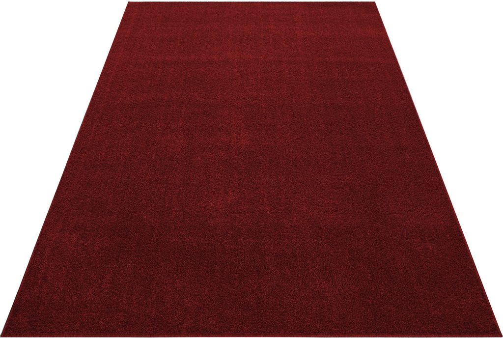 Kurzflor Teppich Wohnzimmer Rot 280x370 Rechteck Unicolor - Einfarbig aus Polypropylen