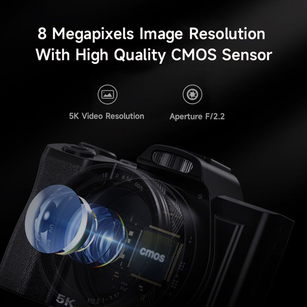 INF Digitální fotoaparát 5K/48MP/16X zoom/6osá stabilizace Obrázek produktu 3