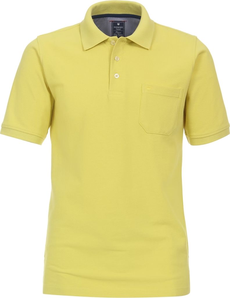 REDMOND Übergrößen Poloshirt Brusttasche Hellgelb 5XL