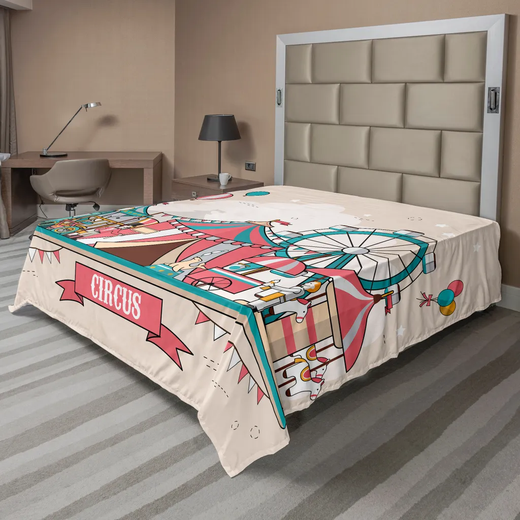 Drap de Lit Doux et Confortable Motif Ballons Multicolores Cirque