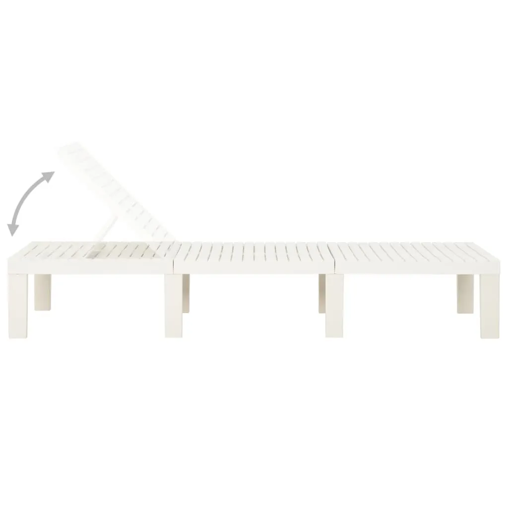 Lettino prendisole in plastica bianco - 3