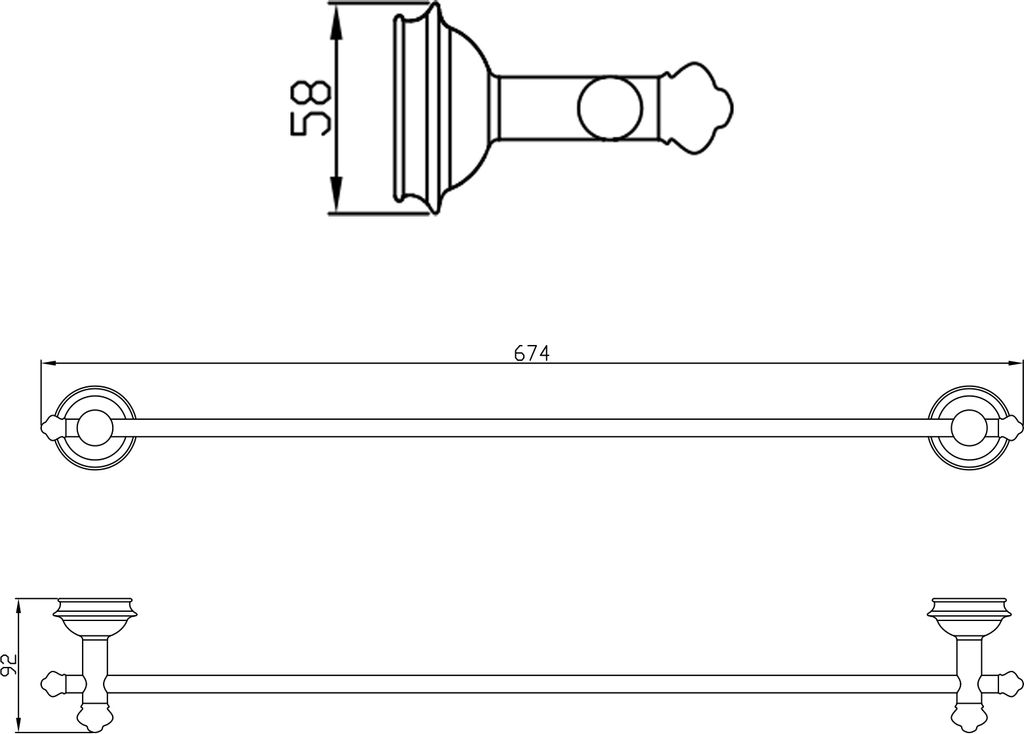 PaulGurkes Handtuchstange Gold Handtuchhalter Nostalgie Retro