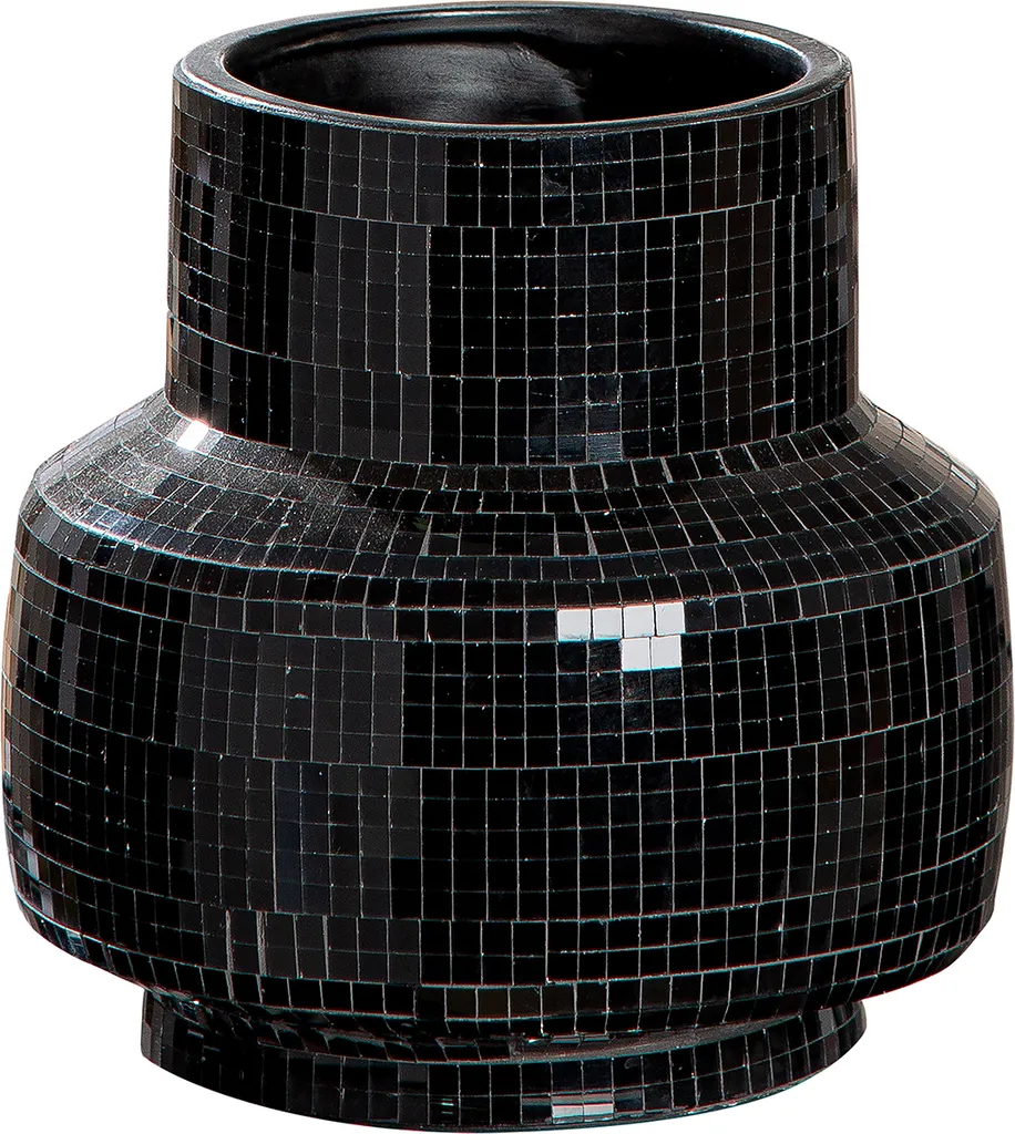 Vase stable en céramique noire Gilde Black Disco - Anti-basculement VE2