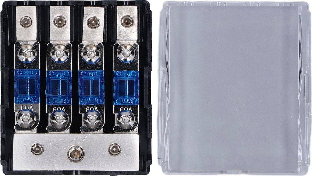 60A Stromverteilungsblock 1 in 4 Wegen Audio Sicherungshalter für CAR RV Solar System