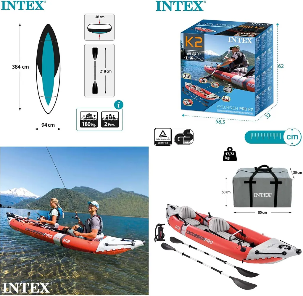 Kayak Intex Excursion Pro 68309 : Le Kayak 2 Places Rigide et Compact