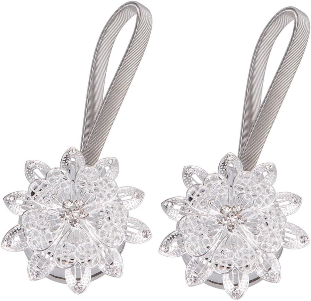 2-teiliges Set magnetischer Gardinenhalter mit Blumenmuster, Dekorationsaccessoires für Zuhause und Hotel, Farbe