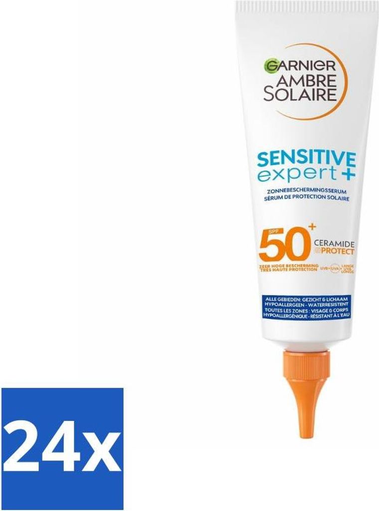 Garnier - Ambre Solaire - Sonnenschutzserum - Sensitive Expert - LSF 50+ - 125 ml - Vorteilspack - 24 Stücke
