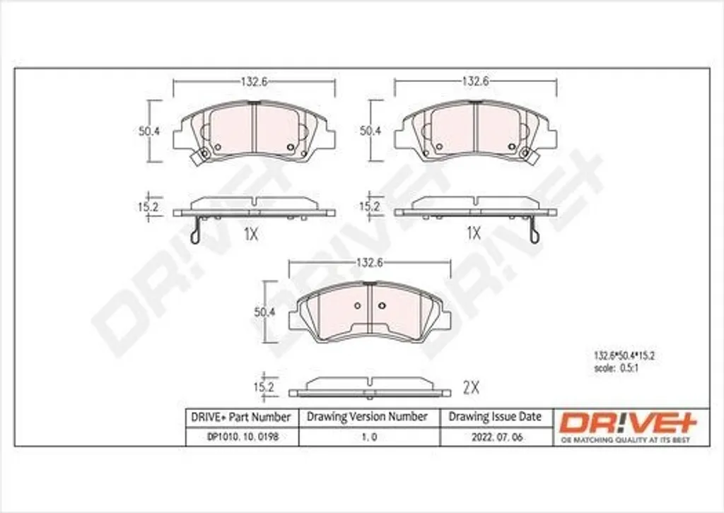 Jeu de plaquettes de frein avant Dr!ve+ pour Hyundai i10 BA/IA, qualité origine