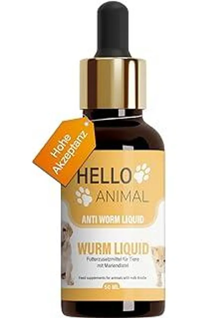 HelloAnimalWurm Vegan 50ml: Rimedio Naturale Vermi Cani e Gatti
