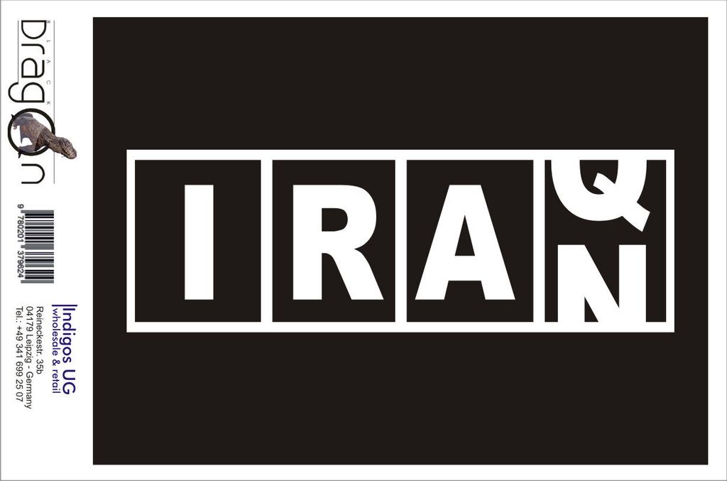 Aufkleber / Autoaufkleber - JDM / Die cut / Auto / OEM - Iraq Iran 210x70mm weiß - Heckscheibe / Heckscheibenaufkleber