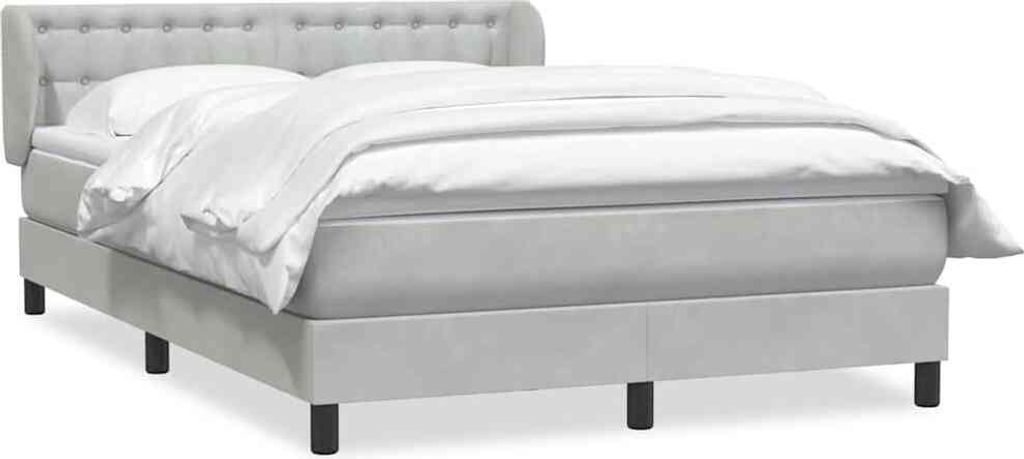 Boxspringbett mit Matratze Hellgrau 160x210 cm Samt