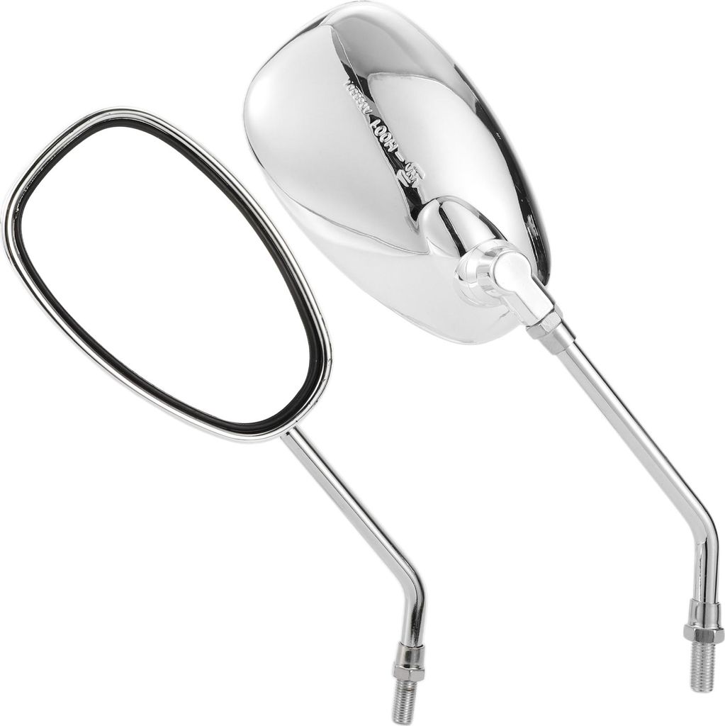 Universelle Motorrad-Rückspiegel Einstellbarer Seitenspiegel Eisen 1 Set Chrom Silber Ton M10 Ovalform