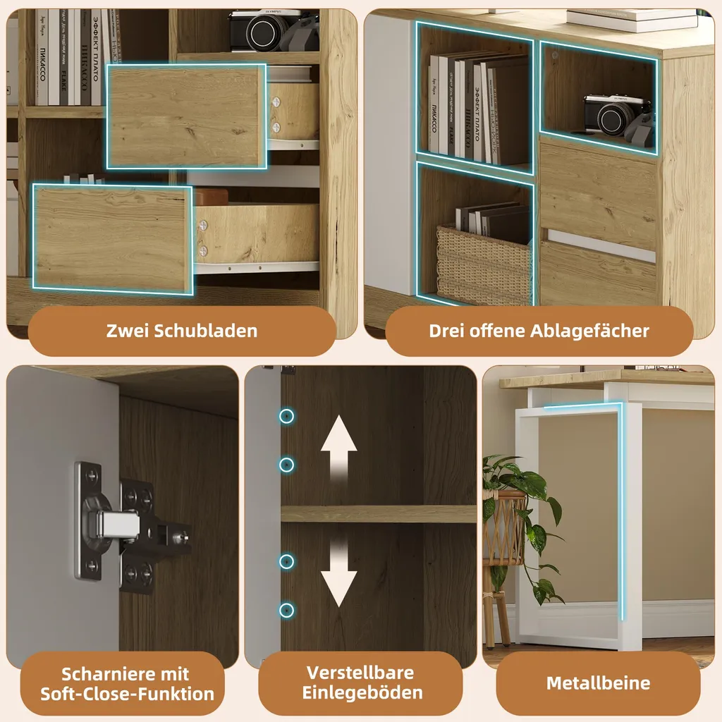 Bureau d'angle avec rangements intégrés, meuble informatique gain de place