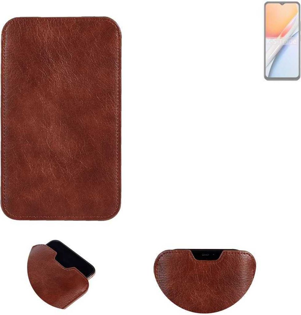 K-S-Trade Schutzhülle Handyhülle kompatibel mit Vivo Y18 Handytasche Kunstleder Sleeve in braun