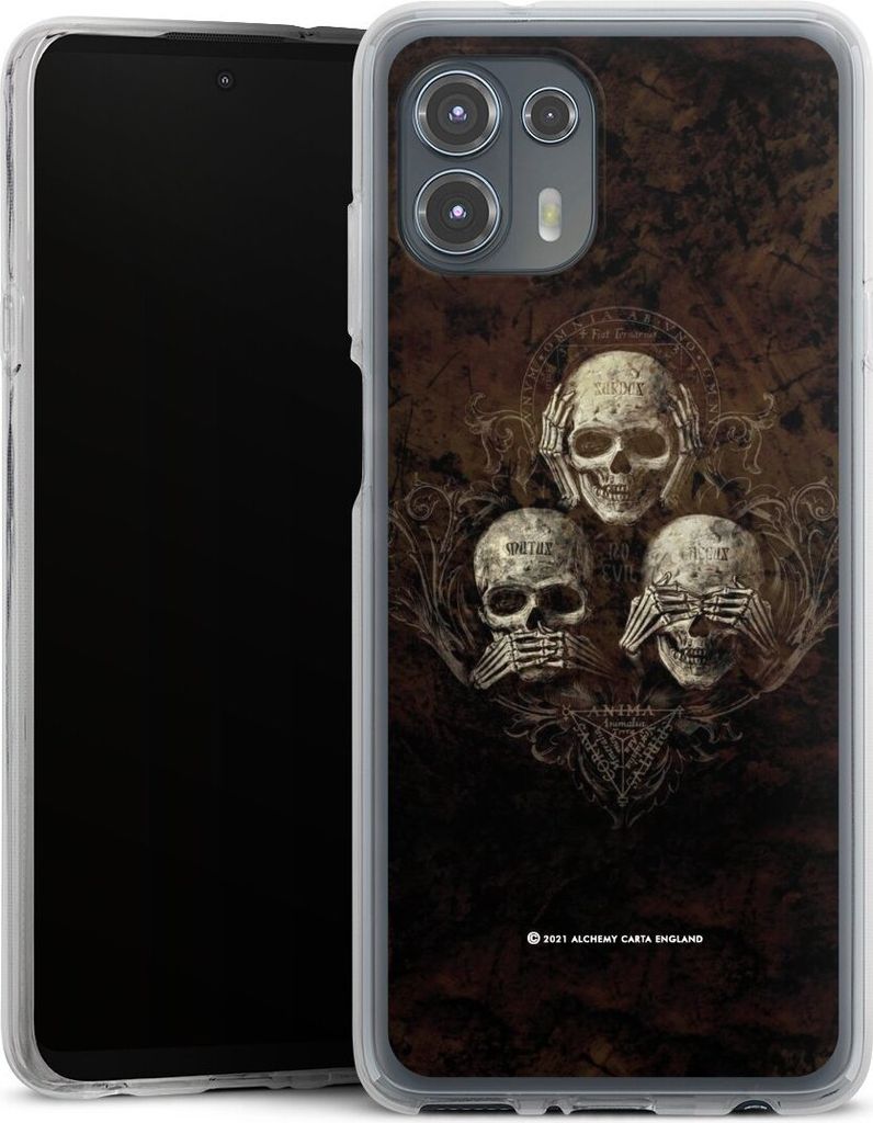 DeinDesign Handyhülle für Motorola Moto Edge 20 Lite Silikon Hülle Case Smartphone Schutzhülle Art Gothic Totenköpfe