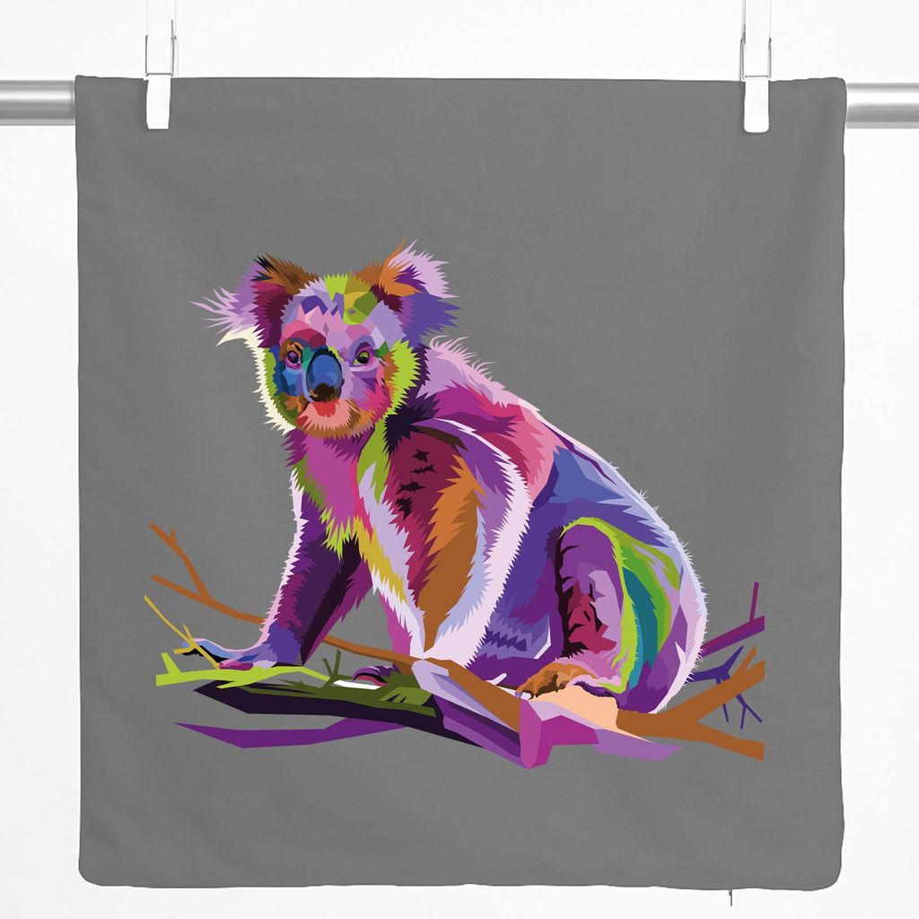 Huuraa Kissenbezug Koala Colorful 40x40cm Steel Grey Baumwolle Dekokissenbezug Geschenkidee