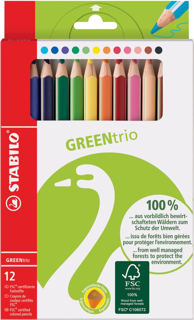 Ekologické trojuholníkové pastelky - STABILO GREENtrio - Obrázok produktu 