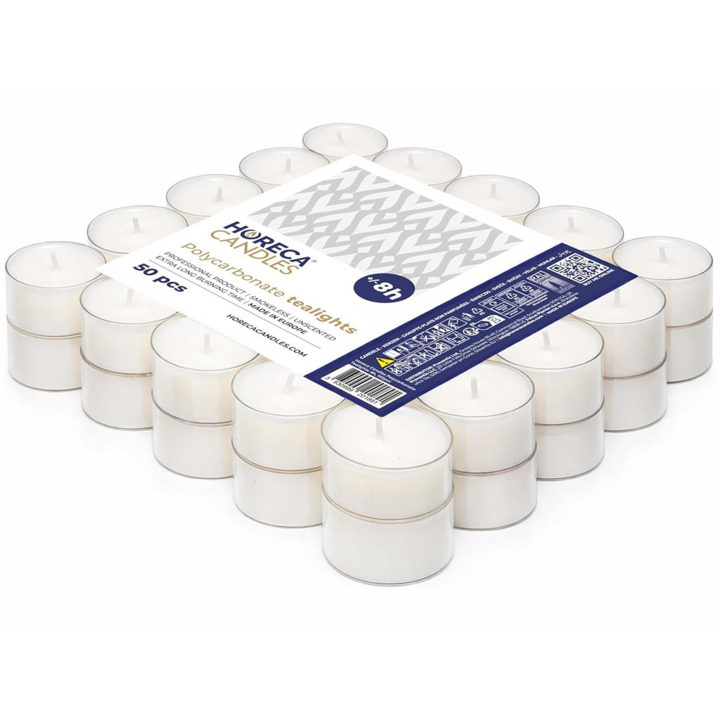Horeca Candles 50 Theelichter Premium Set – 8h Brenndauer – Produktbild 