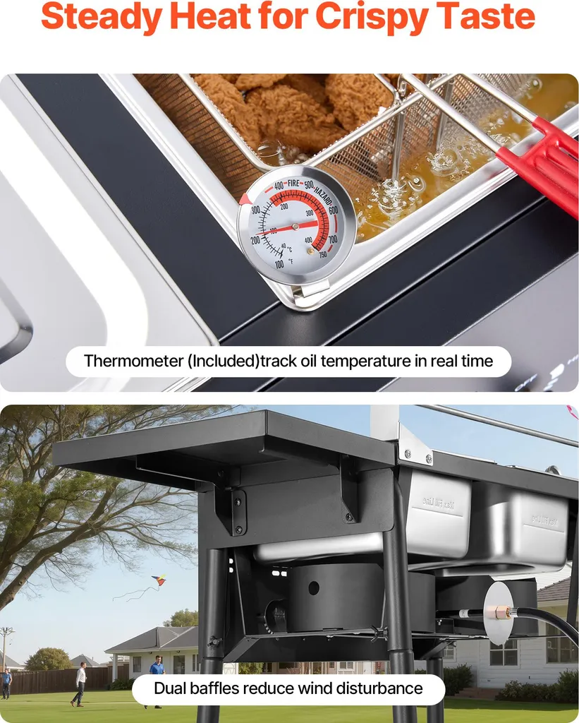 Friteuse Haute Performance pour Restauration Mobile à Gaz Double Cuve