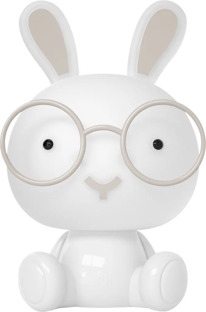 Veilleuse LED enfant en forme de lapin RGBW blanc 30cm pour chambre