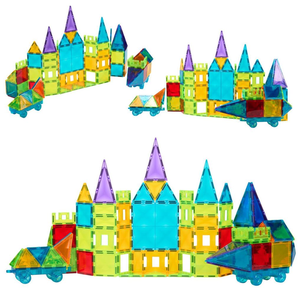 Fits4Kids Magnetische Bausteine – 100 + (99) Teile - Kreatives Spielzeug für Kinder – Perfekt für Bildung und Spaß – Magnetic tiles