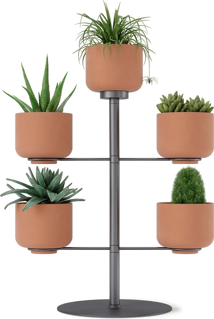 Pot de Table Umbra Terrapotta Finition Titane Inoxydable Diamètre 12cm