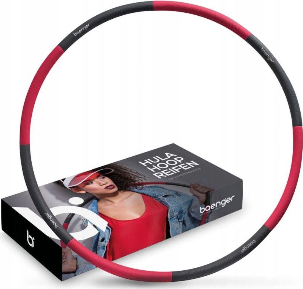 Gymnastikreifen Baenger Hula-Hoop-Reifen Grau-Rot Produktbild 