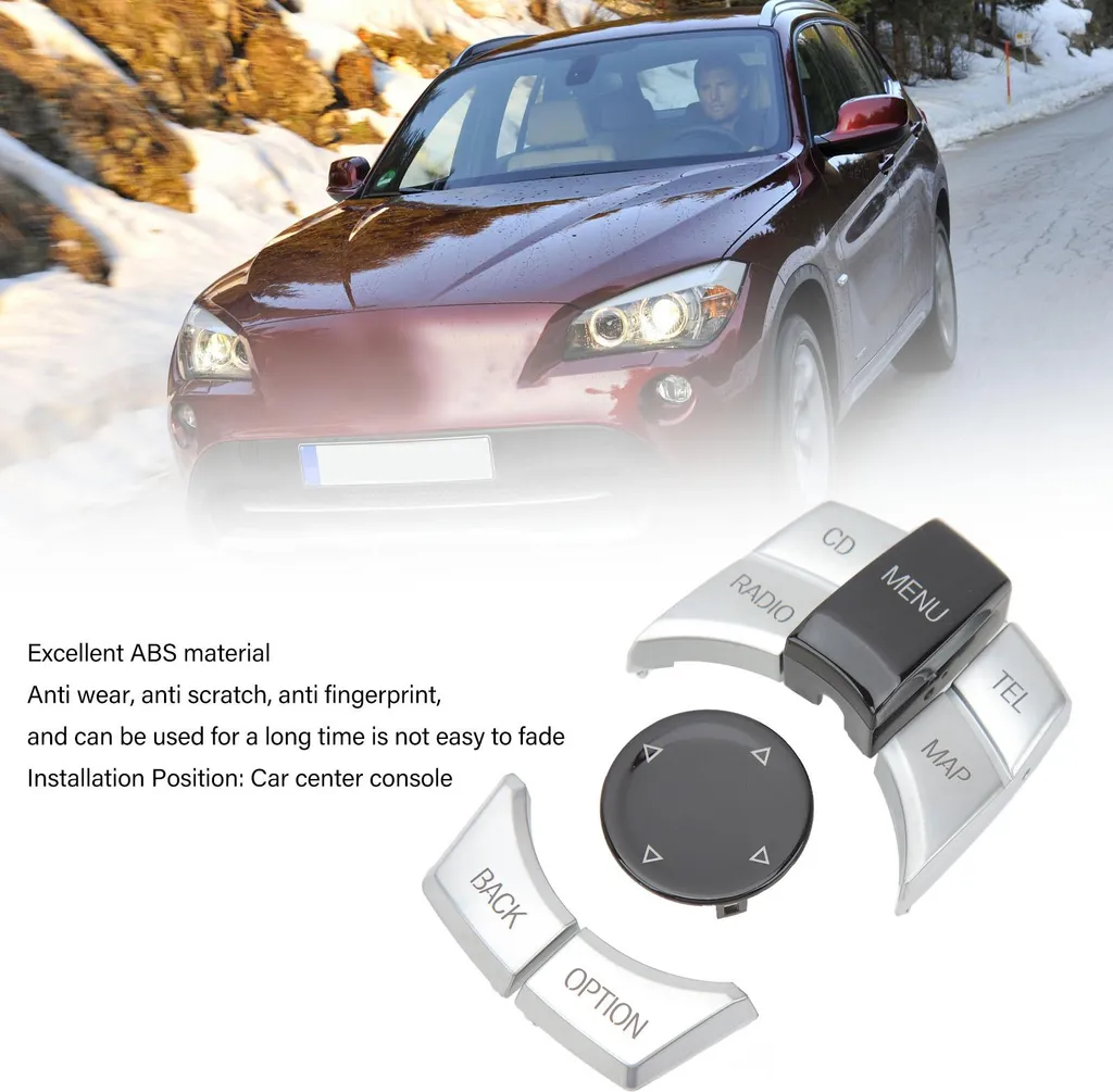 Cache Bouton iDrive - 6x Électro-Argenté pour Série 1/3/5/6 BMW