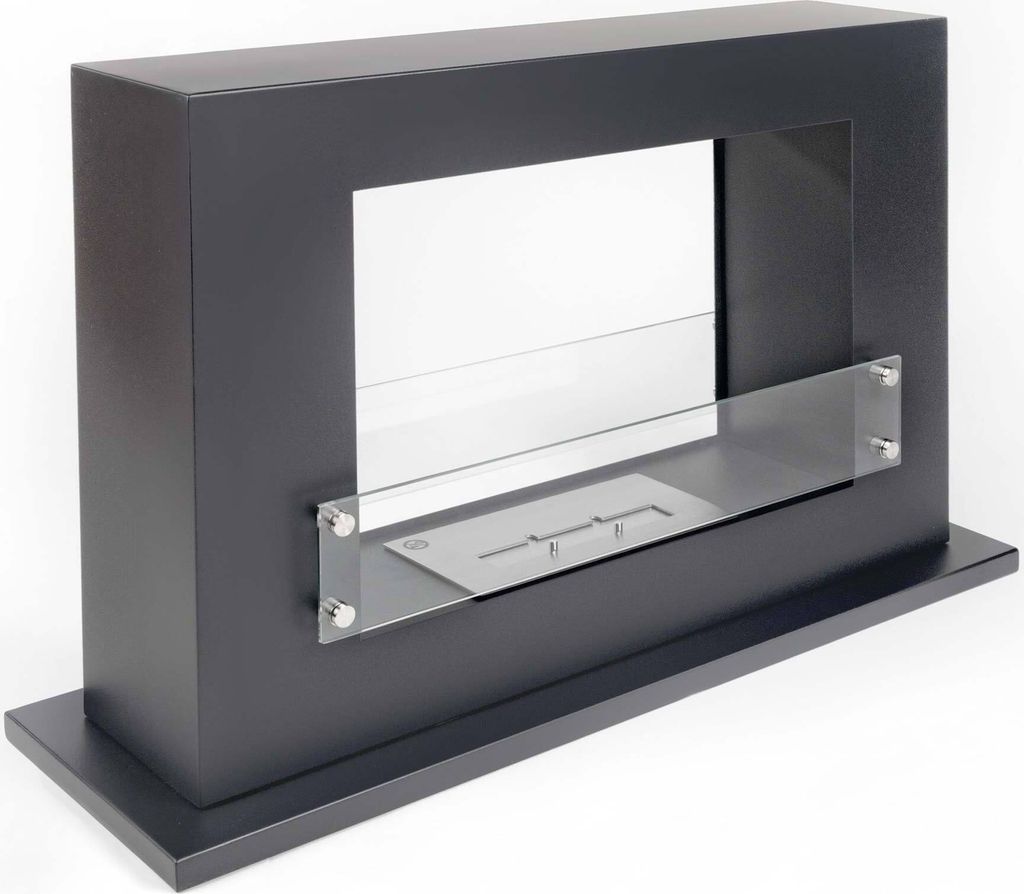 LILIMO Bodenkamin BOLOGNA AF15BL Fire Pit Feuertisch für Drinnen -Ethanol 100 x 62,5 x 30cm