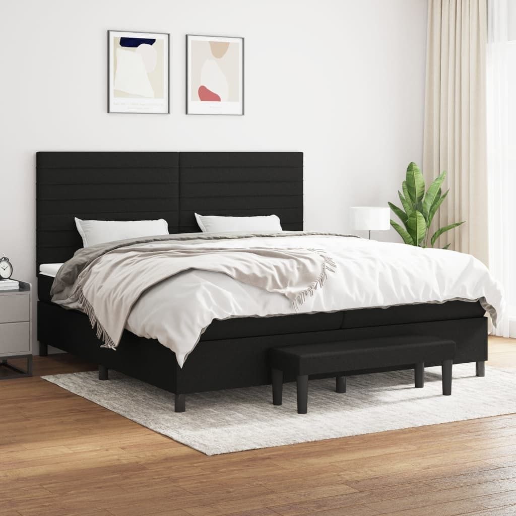 Maison Exclusive - Boxspringbett mit Matratze Schwarz 200x200 cm Stoff