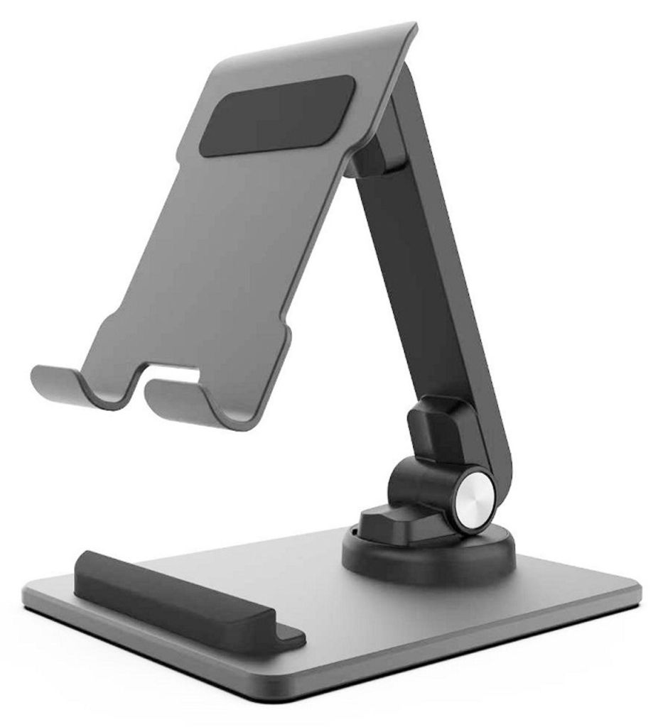 CELLONIC Universeller Telefon- & Tabletständer für den Schreibtisch – Verstellbarer, faltbarer 360°-Dreharm, 4"–12,9" Halterung kompatibel m...