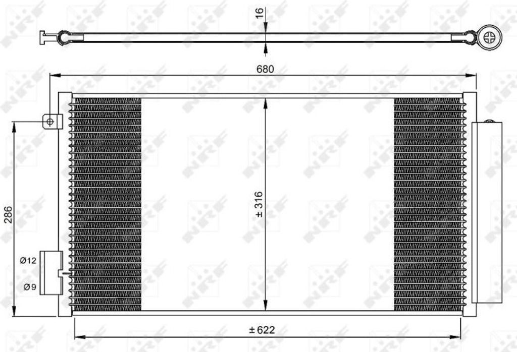 NRF 350061 - OE 51887955 Klimakondensator mit Trockner für Tipo, 500L (351, 352)