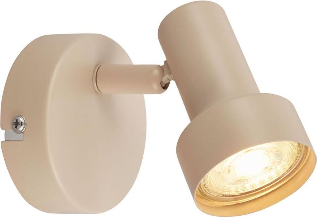 Briloner Wandleuchte Schwenkbar Ø8x10,5cm GU10 Fassung max. 9W Beige - Wandlampe Schlafzimmer Flur Wohnzimmer