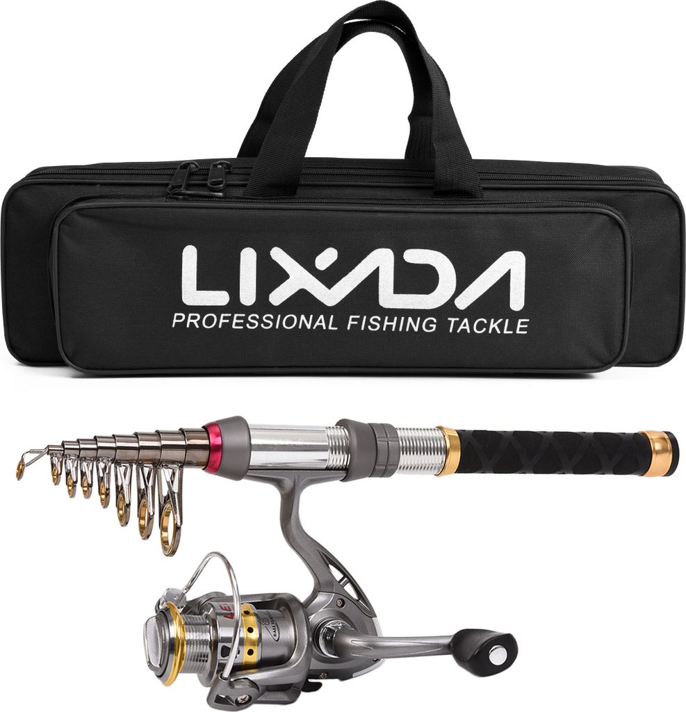 Angelrute Reel Combo Carbon Fibre Teleskop Angelrute Spinning Reels Tragetasche fš¹r das Reisefischen
