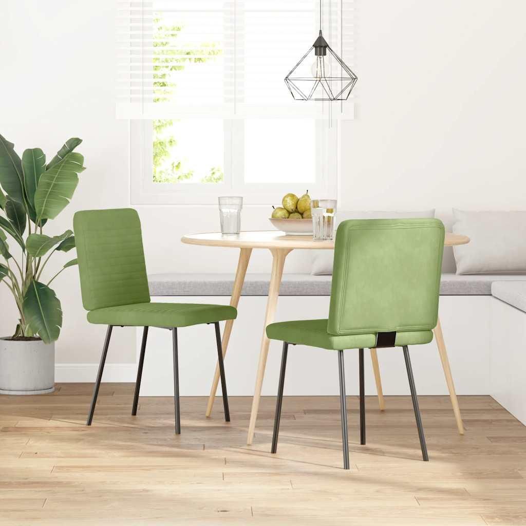 vidaXL Esszimmerstühle 2 Stk. Hellgrün Samt