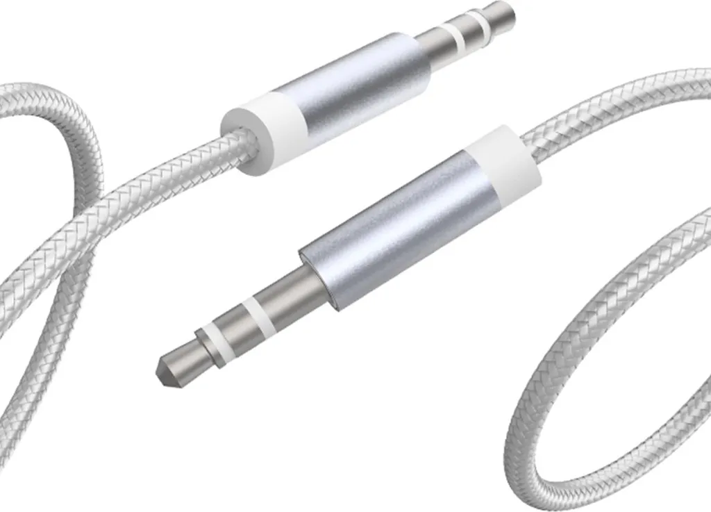 Cavo Audio Jack 3.5 mm Force Power 1.2m Bianco Rinforzato Nylon