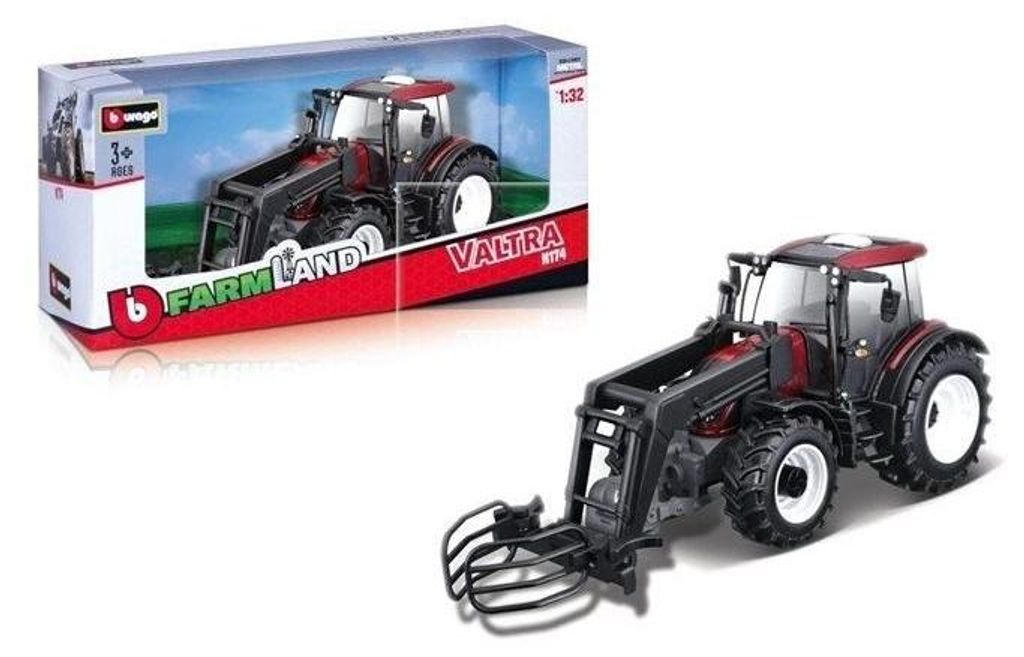Bburago Traktor Valtra N174 Czerwony Metalowy Model z Zdjęcie produktu 